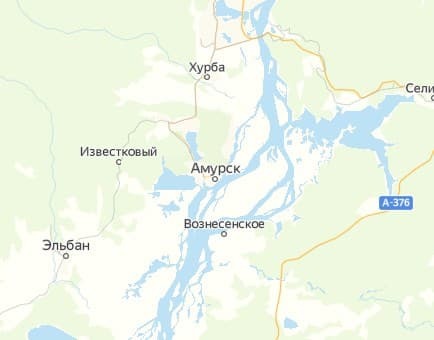Изображение города Амурск на карте