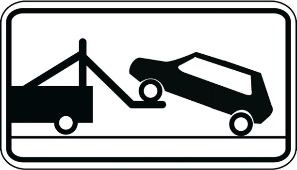 изображение дорожного знака &laquo;Работает эвакуатор&raquo;